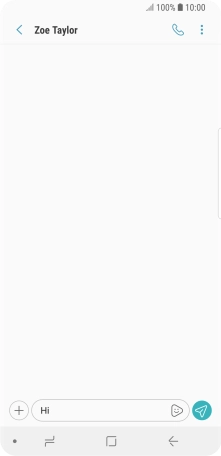 Press the send icon when you've finished your text message.
