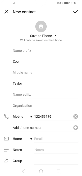 Press the confirm icon.