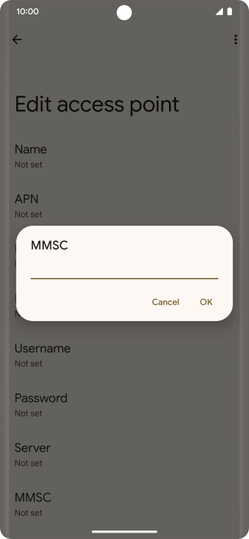 Key in http://mmsc.mms.o2.co.uk:8002 and press OK.