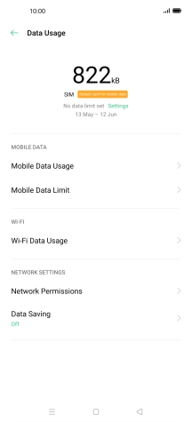 The total data usage is displayed.