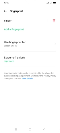 Press the delete icon next to the required fingerprints.