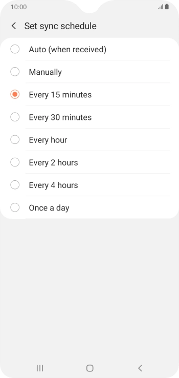 Press the required setting. Press the required setting.