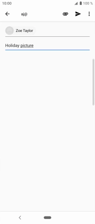 Press the text input field and write the text for your email.