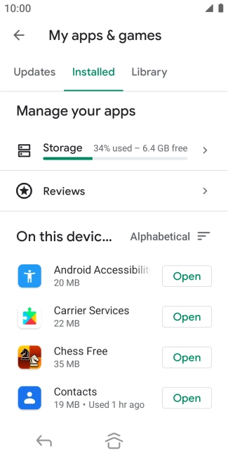 Press the required app.