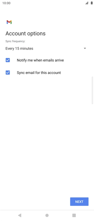 If this screen is displayed, you email account has been recognised and set up automatically. Follow the instructions on the screen to key in more information and finish setting up your phone. If this screen is displayed, you email account has been recognised and set up automatically. Follow the instructions on the screen to key in more information and finish setting up your phone.