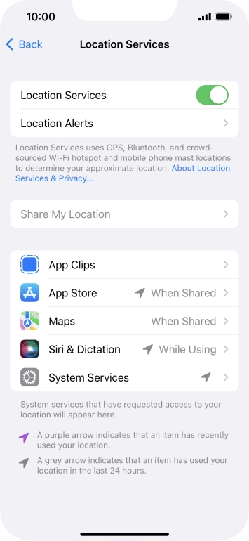 Press the required app.