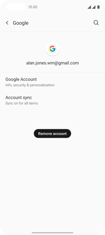 Press Account sync.