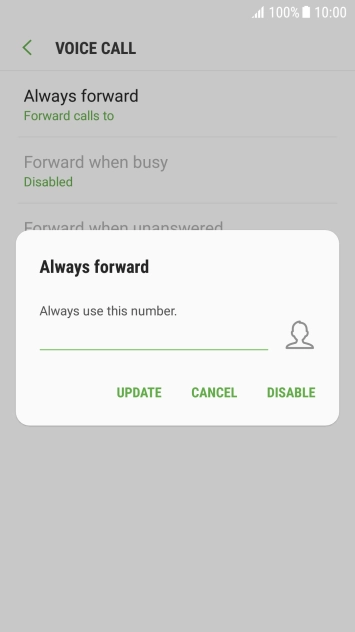 Press DISABLE.
