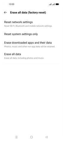 Press Erase all data.