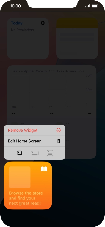 Press Remove Widget.