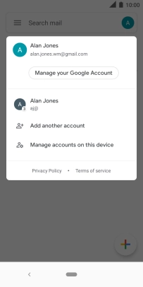 Press the required account.