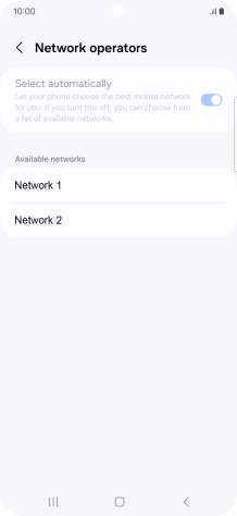 Press the required network.