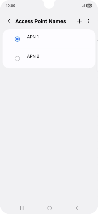 Press the field next to the data connection to activate it.