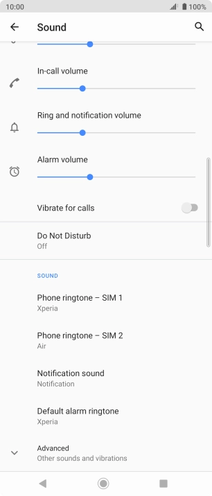 Press Phone ringtone - ‹SIM› .