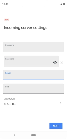 Press the field below 'Port' and key in 143.