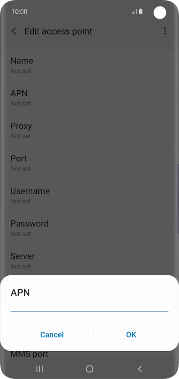 Key in wap.o2.co.uk and press OK.
