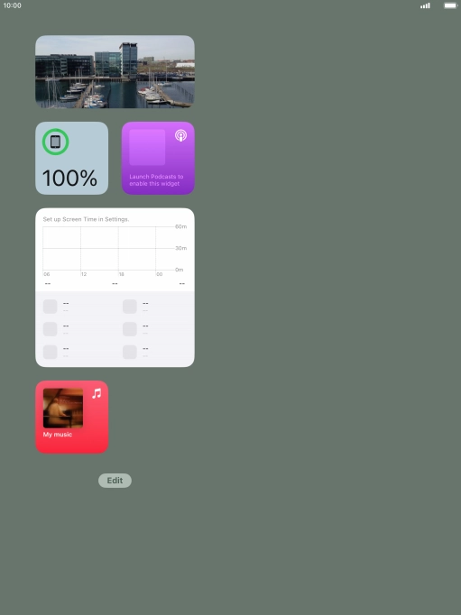Press and hold the required widget until a pop-up menu is displayed. Press and hold the required widget until a pop-up menu is displayed.