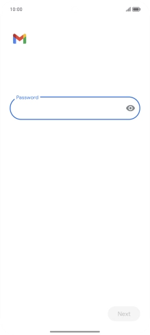 Press the field below 'Password' and key in the password for your email account.
