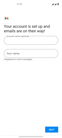 Press the field below 'Account name (optional)' and key in the required name.