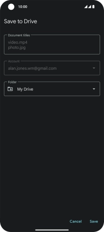 Press the field below 'Folder' and go to the required folder.