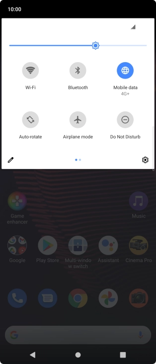 Press the settings icon. Press the settings icon.