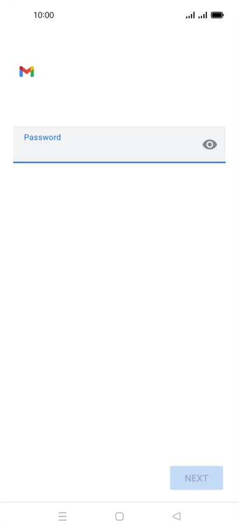 Press the field below 'Password' and key in the password for your email account.
