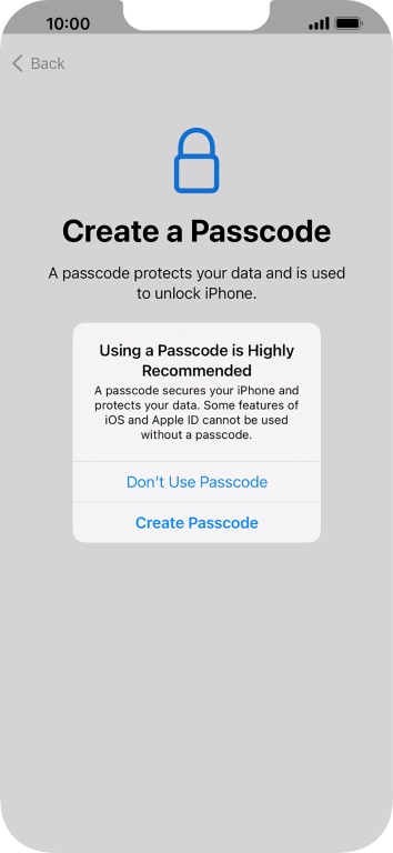 If you turn off the function, press Don't Use Passcode. If you turn off the function, press Don't Use Passcode.