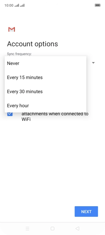 Press the required setting. Press the required setting.