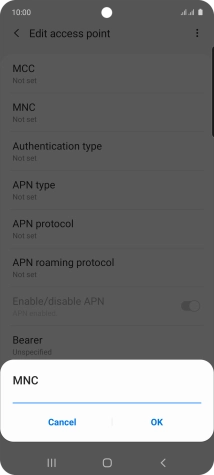 Key in 10 and press OK.