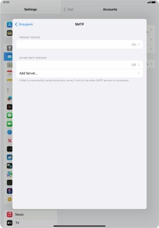 Press the field below 'PRIMARY SERVER'.