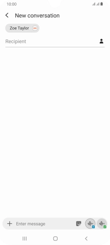 Press the text input field and write the text for your text message.
