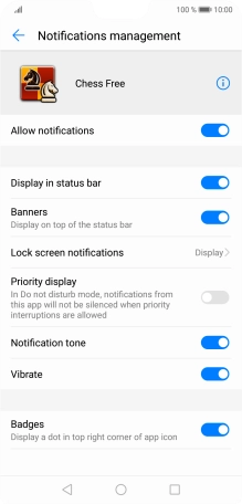 Press the indicator next to 'Allow notifications' to turn on the function.