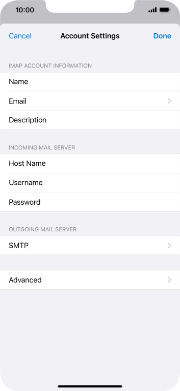 Press SMTP. Press SMTP.