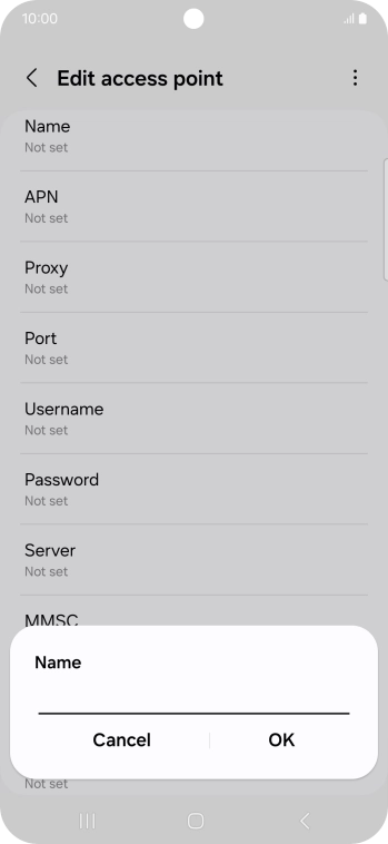 Key in O2 UK MMS and press OK.
