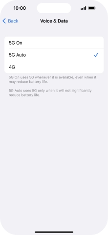 To turn on 5G primarily, press 5G On.