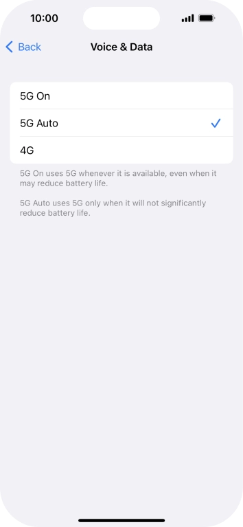 To turn on 5G primarily, press 5G On.