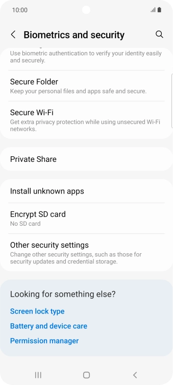 Press Other security settings.