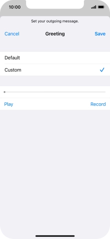 Press Play to play back your greeting.