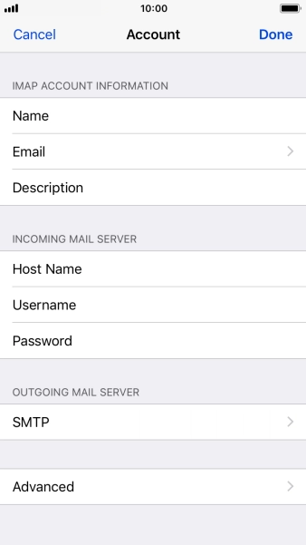 Press SMTP. Press SMTP.