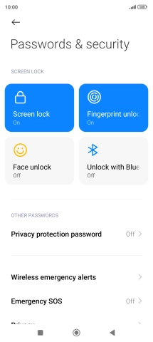 Press Screen lock.
