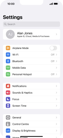 Press Mobile Data.