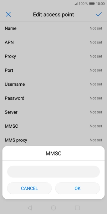 Key in http://mmsc.mms.o2.co.uk:8002 and press OK.