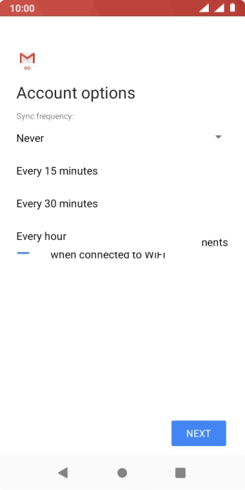 Press the required setting.