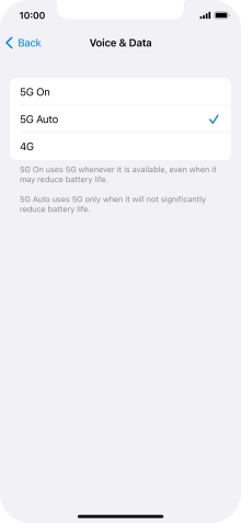 To turn on 5G primarily, press 5G On.