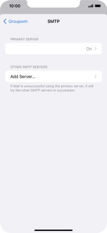 Press the field below 'PRIMARY SERVER'.
