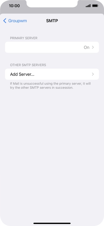 Press the field below 'PRIMARY SERVER'.