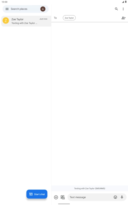 Press the text input field and write the text for your picture message.