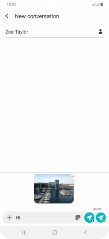 Press the send icon next to the required SIM when you've written your picture message.