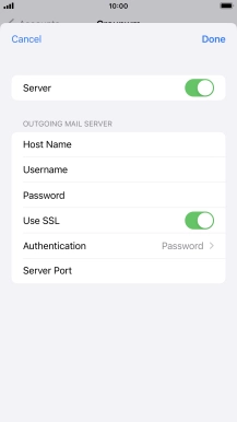 Press the indicator next to 'Use SSL' to turn off the function.