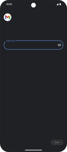 Press the field below 'Password' and key in the password for your email account.